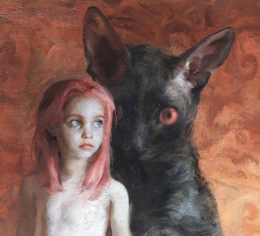 Guillermo Lorca - The girl with the cats close up 1