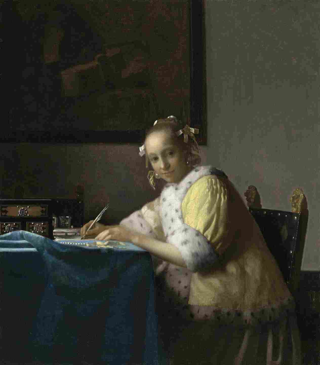 Johannes Vermeer A Lady Writing (c 1665)-1