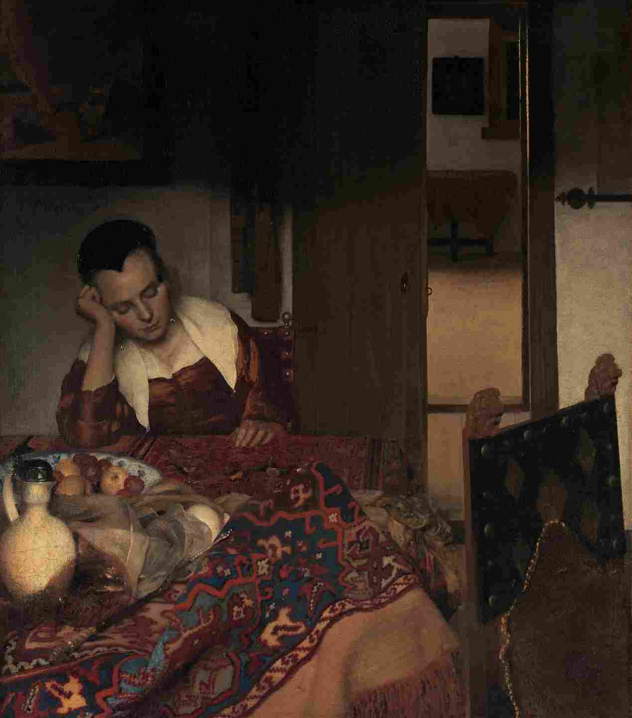 Johannes Vermeer A Maid Asleep (ca 1656–57)-1