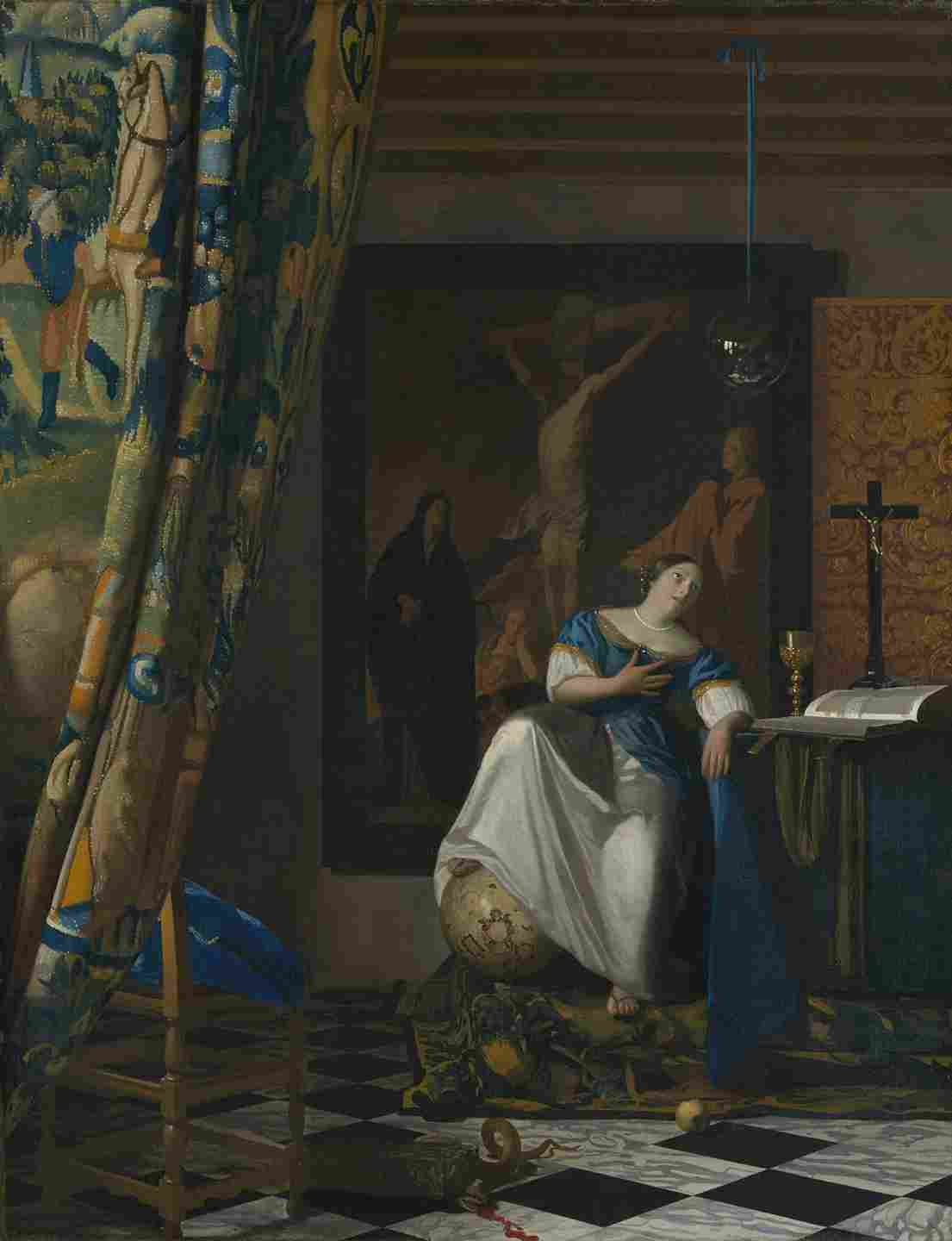 Johannes Vermeer Allegory of the Catholic Faith (ca 1670–72)-1