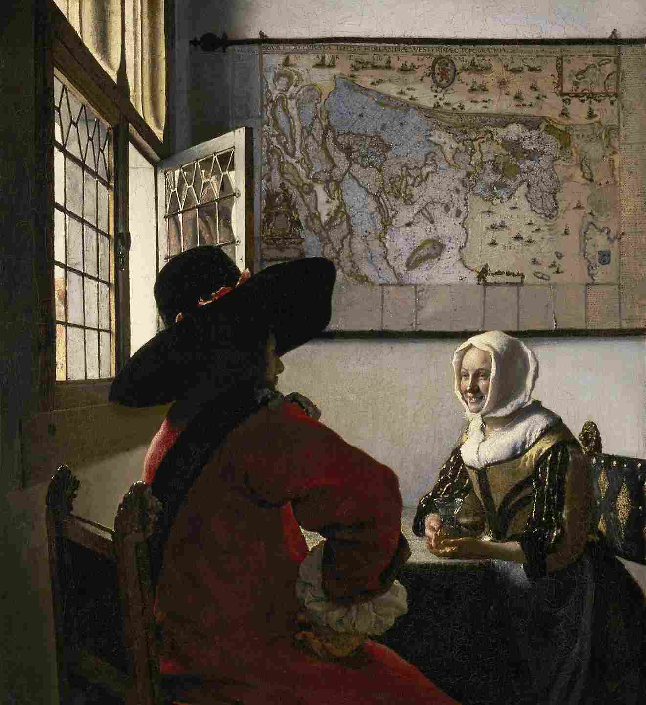 Johannes Vermeer Officer and Laughing Girl (circa 1657)-1