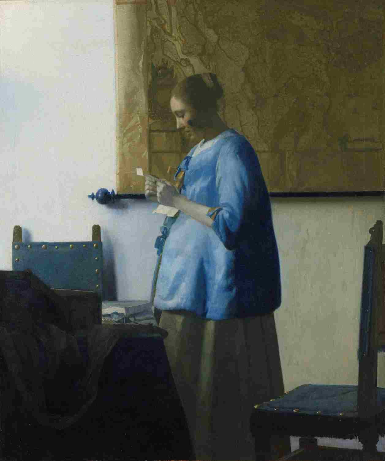 Johannes Vermeer Woman Reading a Letter (c 1663)-1