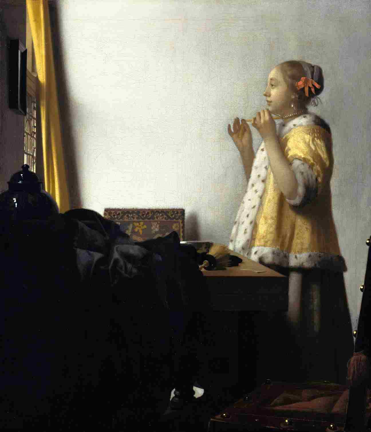 Johannes Vermeer Young Woman with a Pearl Necklace (from 1663 until 1665)-1