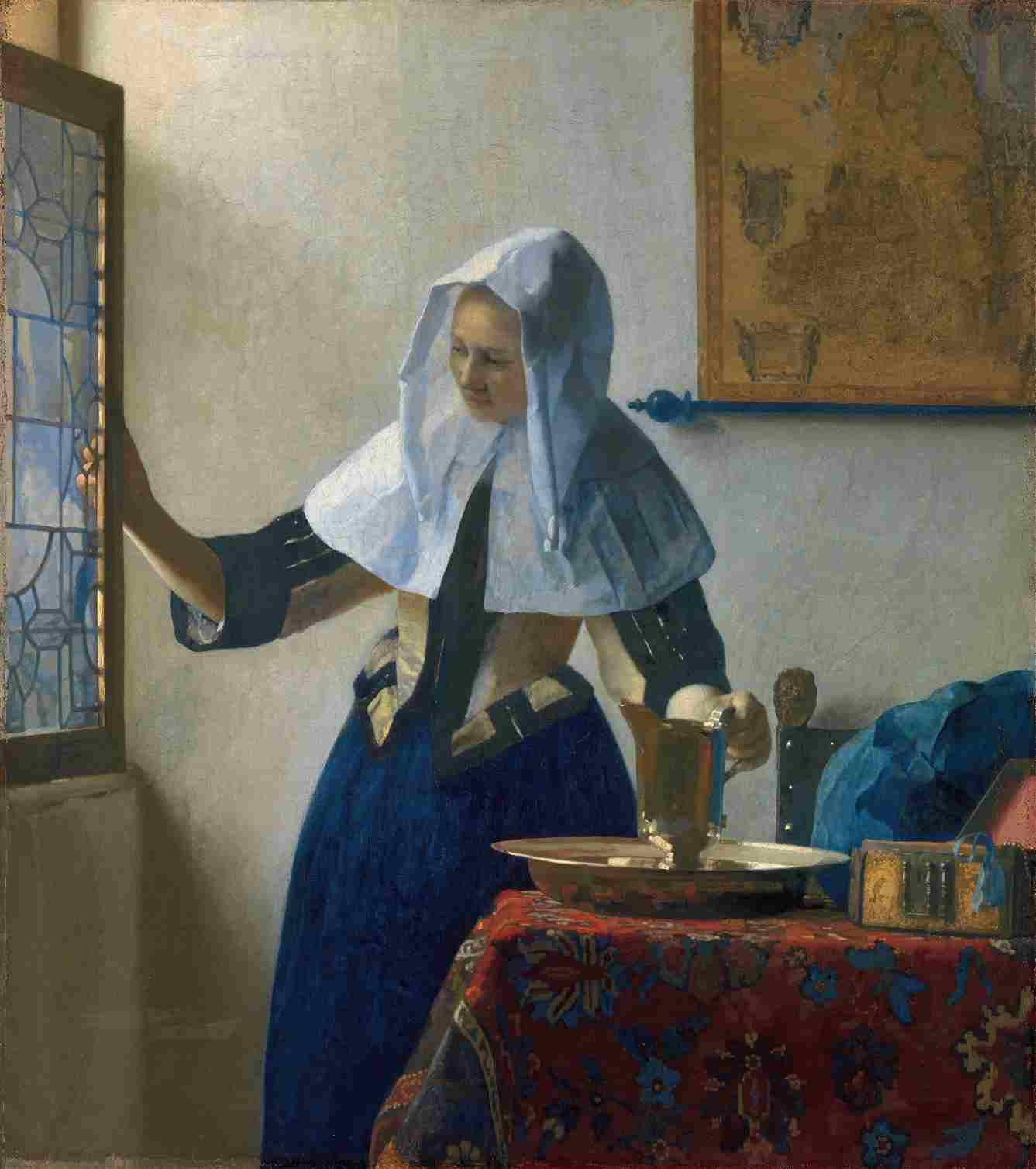 Johannes Vermeer Young Woman with a Water Pitcher (ca 1662)-1